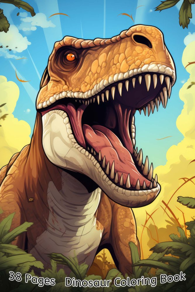 Dinosaur coloring book cover